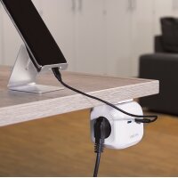 LogiLink Steckdosenwürfel, 4-fach + 2x USB, weiss