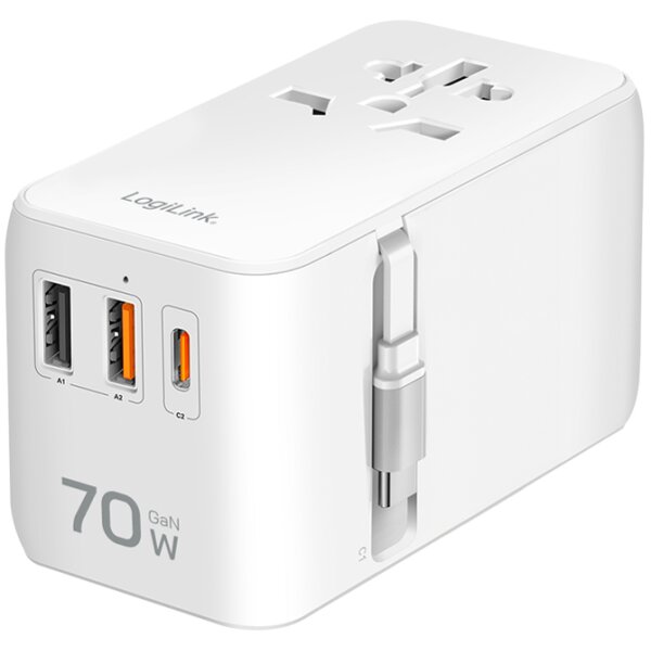 LogiLink Universal-Reiseadapter (EU AUS US UK), 70 Watt