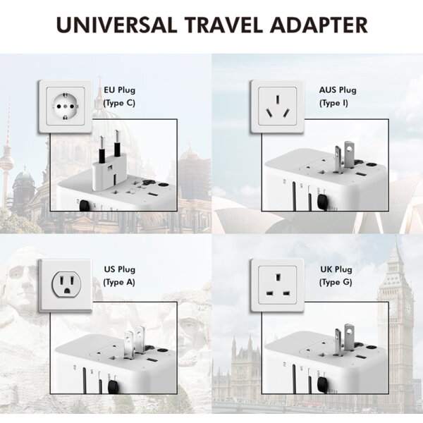LogiLink Universal-Reiseadapter (EU AUS US UK), 70 Watt