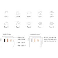 LogiLink Universal-Reiseadapter (EU AUS US UK), 70 Watt