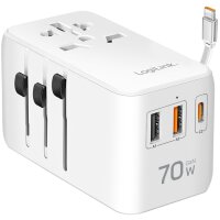 LogiLink Universal-Reiseadapter (EU AUS US UK), 70 Watt