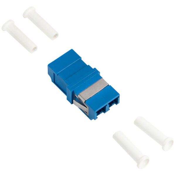 LogiLink LWL Kupplung-Set, 2x LC Duplex, ohne Flansch, blau