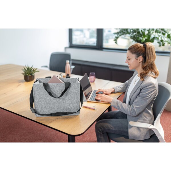 sigel Business-Filztasche Desk Sharing Bag Classic M, grau