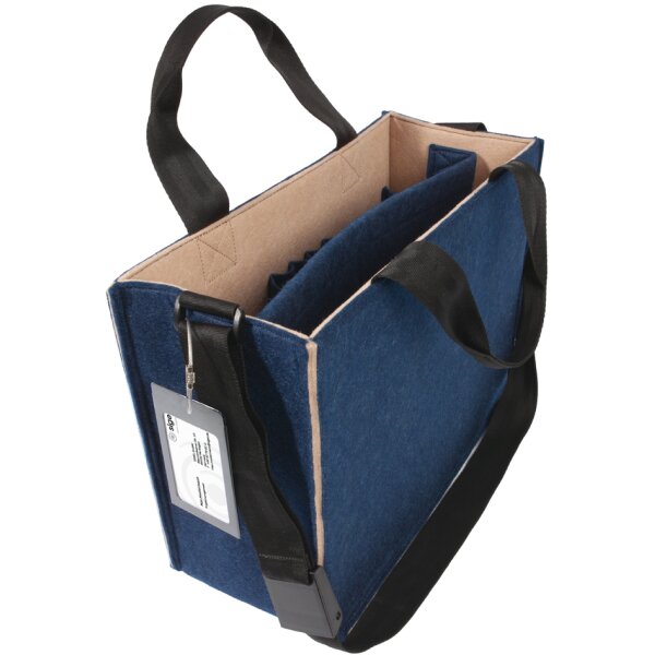 sigel Sacoche en feutre Desk Sharing Bag Bicolor M, bleu
