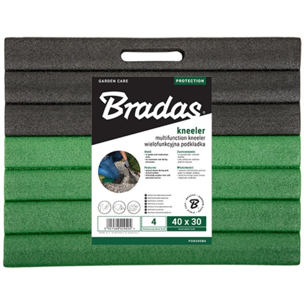 Bradas Kniebrett, (B)400 x (T)300 x (H)40 mm, schwarz grün