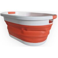 Linden Berg Wäschekorb, faltbar, 36 Liter, orange weiss