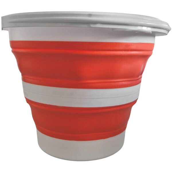 Linden Berg Seau, pliable, rond, 10 litres, pétrole/blanc
