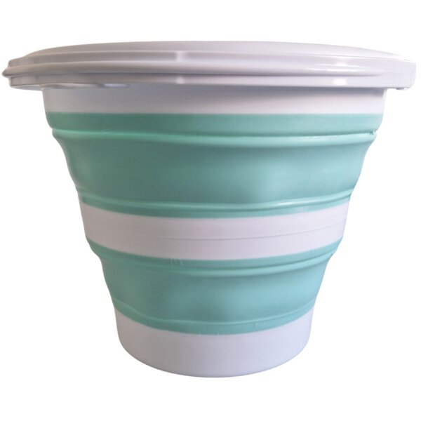 Linden Berg Seau, pliable, rond, 10 litres, turquoise/blanc