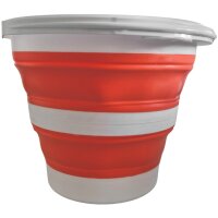 Linden Berg Eimer, faltbar, rund, 10 Liter, orange weiss