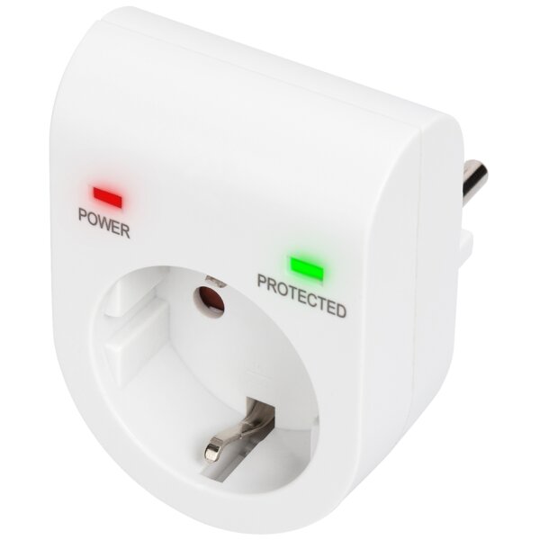 DIGITUS Überspannungsschutz-Aadapter, 16 A, 3.500 W, weiss