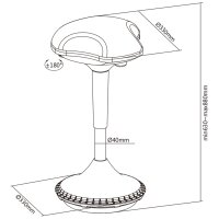 DIGITUS Sitzhocker Stehhilfe, höhenverstellbar, scharz