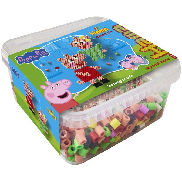 hama Perles &agrave; repasser maxi + Plaque Peppa &amp; sa soeur