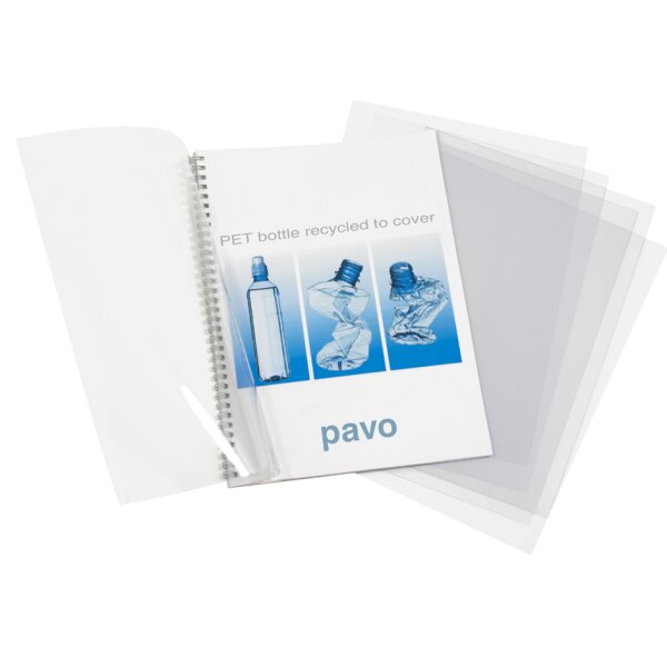 pavo Plats de couverture, A4, rPET, transparent, 0,20 mm