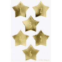 folia Stickers pour calendrier de lAvent STARS GOLD