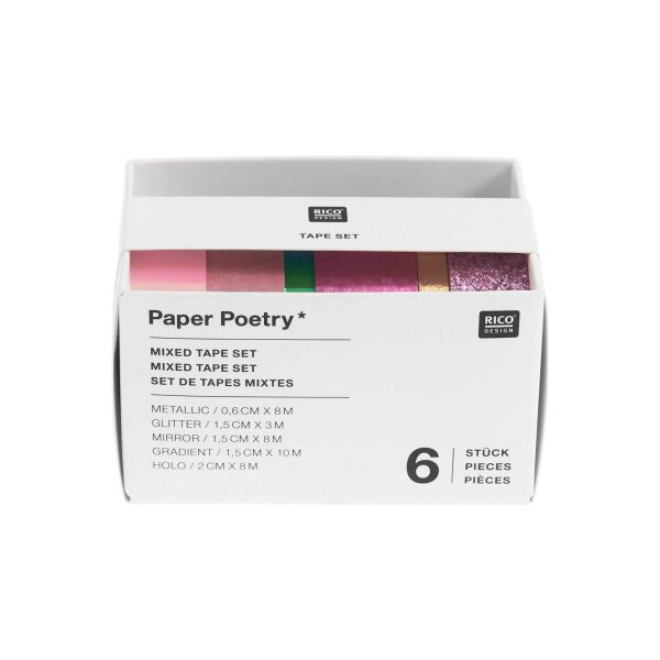 RICO DESIGN Washi Tape Set FSC 302163 pink, rosa 6 Rollen