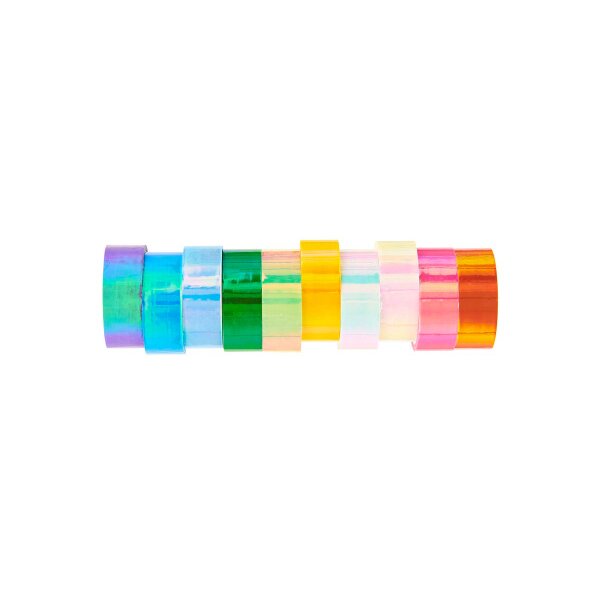 RICO DESIGN Washi Tape Set 15mmx5m 300863 mirror rainbow 10 rouleaux