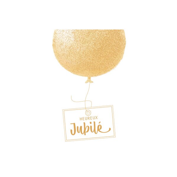 ABC Glückwunschkarte Jubi. FR B6 53244 Goldener Ballon