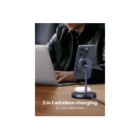 UGREEN Magnetic Wirelss Charger 45382 2-in-1 Qi2 25W, Black