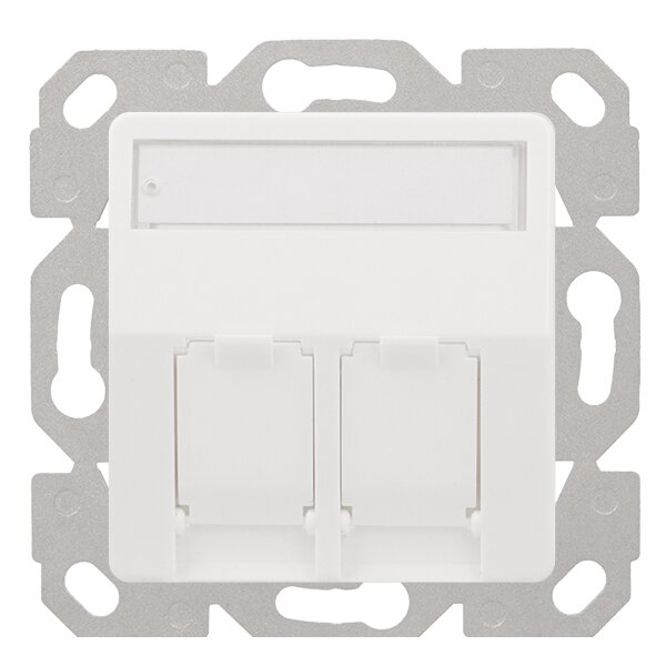 LogiLink Prise pour modules Keystone, 2 ports, blanc pur