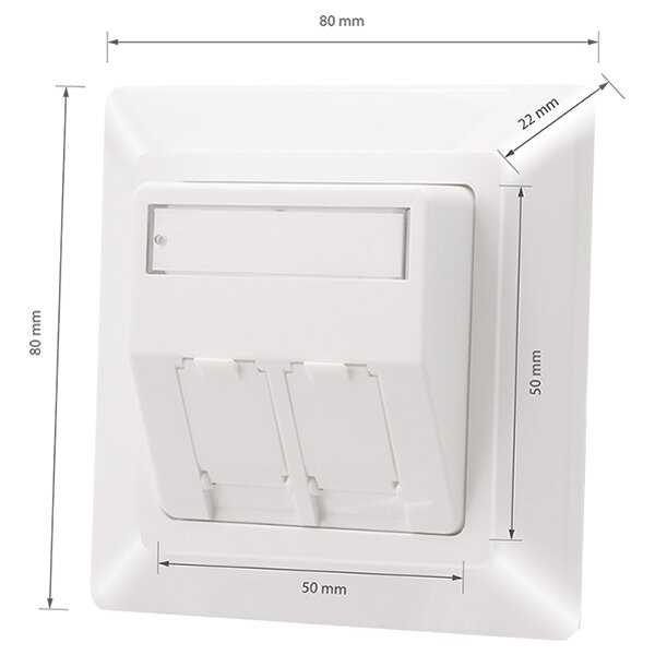 LogiLink Prise pour modules Keystone, 2 ports, blanc pur