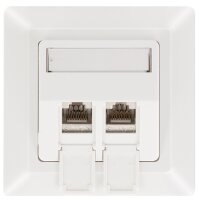 LogiLink Prise pour modules Keystone, 2 ports, blanc pur