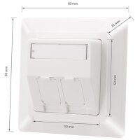 LogiLink Prise pour modules Keystone, 2 ports, blanc pur