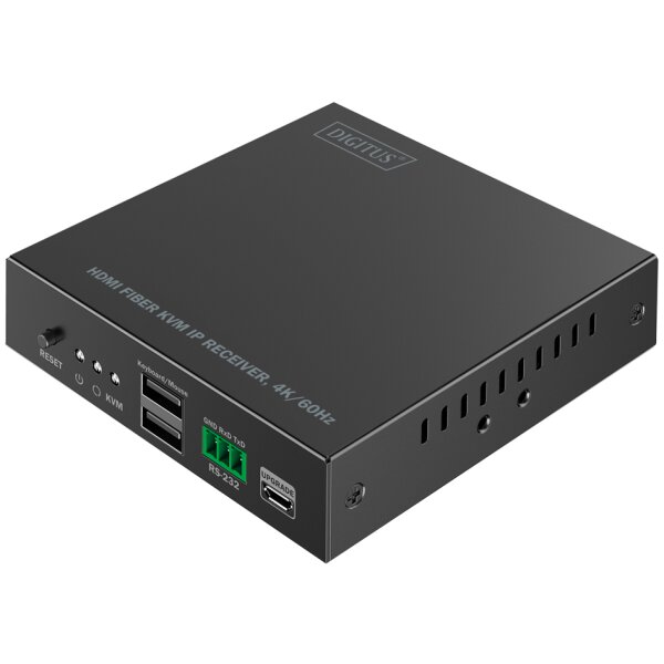 DIGITUS Récepteur KVM HDMI 4K, fibre, 300 m / 4 km