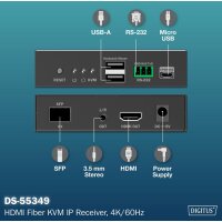 DIGITUS 4K HDMI KVM Receiver, Fiber, 300 m 4 km
