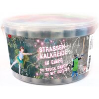 JAMASIA Strassenmalkreide mit Glitzer, 50er Kunststoffeimer