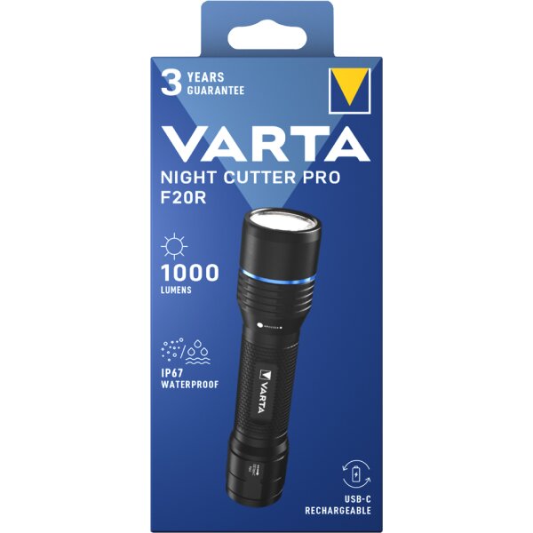 VARTA Premium-Taschenlampe "NIGHT CUTTER PRO F20R", schwarz
