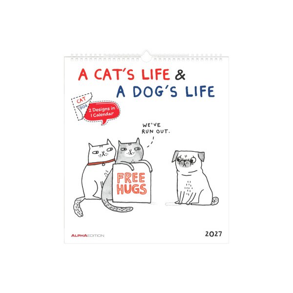 ALPHA EDITION Calendrier 2027 161399 Cats Life & Dogs Life 30x30cm