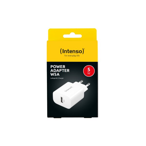 INTENSO Power Adapter W5A Charger 7800512 5W, USB-A, white