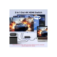 UGREEN HDMI Switch 3 In 1 Out 4K 55857 In 3×HDMI,...