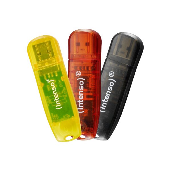 INTENSO USB-Stick Rainbow Line Pack 3502483 3x 32GB yellow, red, black