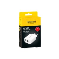INTENSO Power Adapter W24AA Charger 7802412 24W, 2x USB-A, white