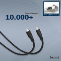 DIGITUS USB 2.0 Silikon-Anschlusskabel, USB-C, 1,0 m, weiss