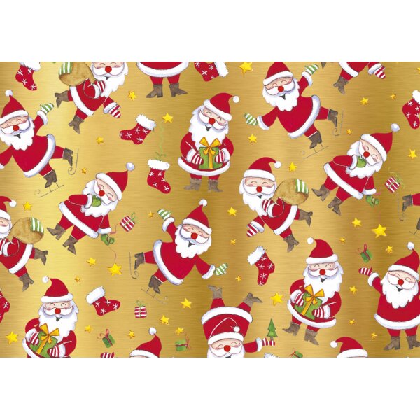 SUSY CARD Weihnachts-Geschenkpapier "Weihnachtsmänner"