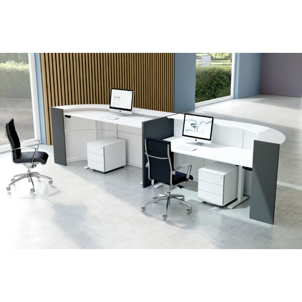 kerkmann Comptoir arrondi BARI up & down, grand, blanc