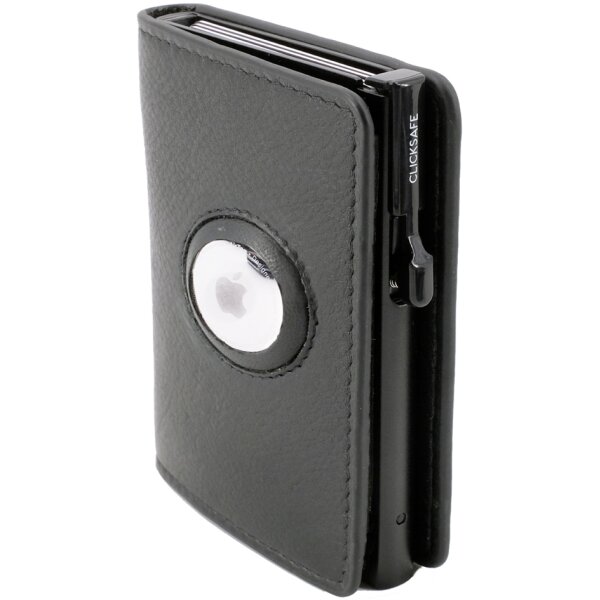 CLICKSAFE Portefeuille SLIM avec logement AirTag, noir