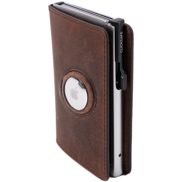 CLICKSAFE Portefeuille SLIM avec logement AirTag, noir