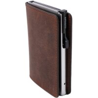 CLICKSAFE Geldbörse SLIM mit Kartenetui, Nappaleder, schwarz