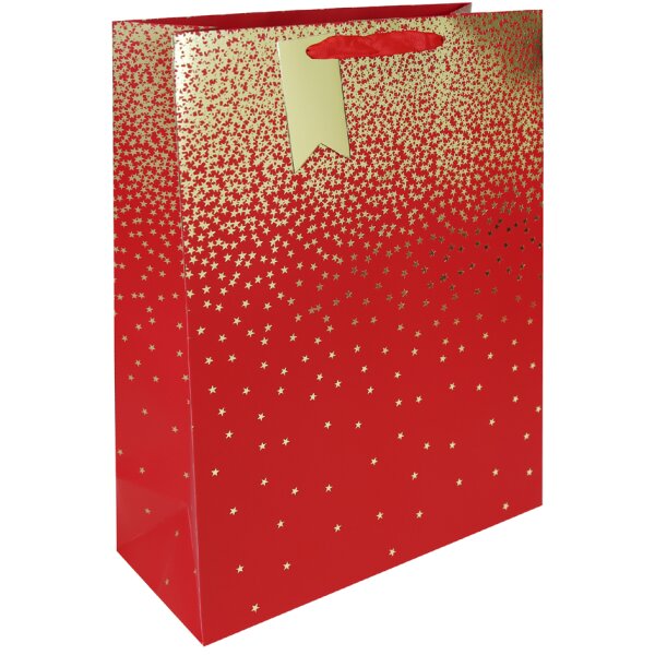 Clairefontaine Sac cadeau de Noël Pluie détoiles rouge