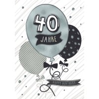 CACTUS Geburtstagskarte "Luftballon" - 40....
