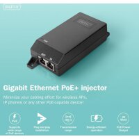 DIGITUS Injecteur Gigabit Ethernet PoE +, 802.3at, 30 W