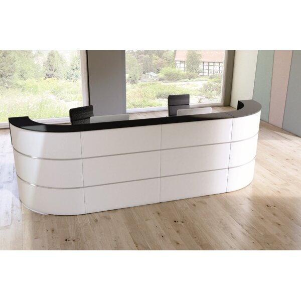 kerkmann Comptoir arrondi Cento 7, blanc/anthracite