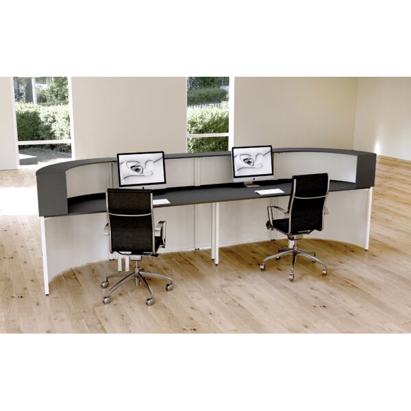 kerkmann Comptoir arrondi Cento 7, blanc/anthracite