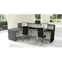 kerkmann Theke Cento 9 mit Beratungsplatz, weiss anthrazit