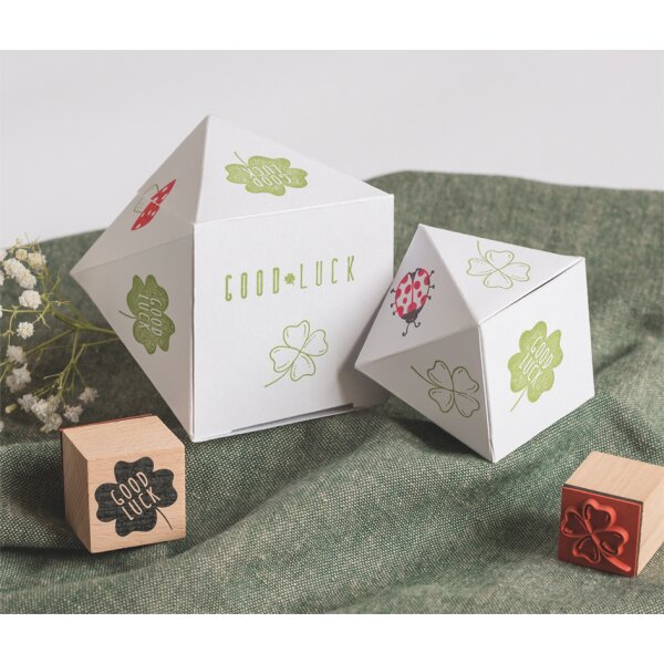 HEYDA Motivstempel-Set "Gl&uuml;ck", in Klarsicht-Box