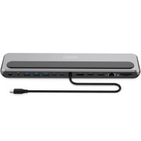 DIGITUS Station daccueil, USB-C, 12 ports, gris/noir
