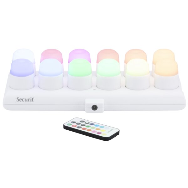 Securit Akku LED-Teelicht-Set AMSTERDAM, RGB-Farben